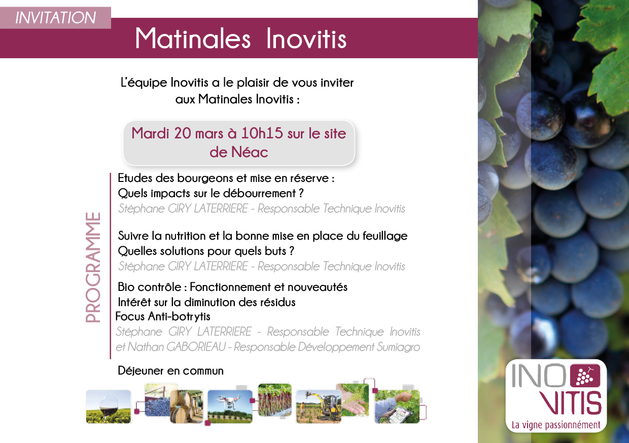 Invitations Matinales Inovitis  20 mars 2018