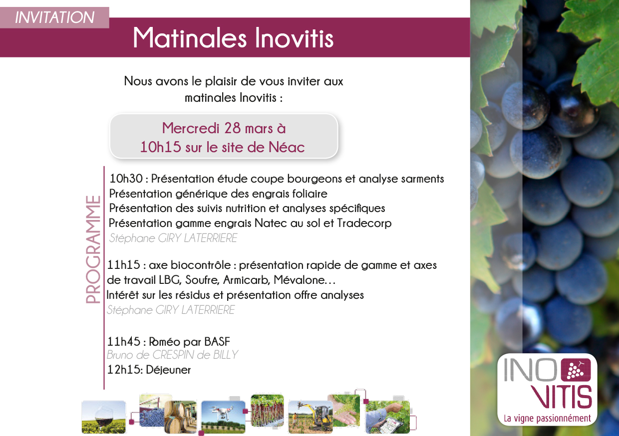 Invitations Matinales Inovitis  28 mars 2018